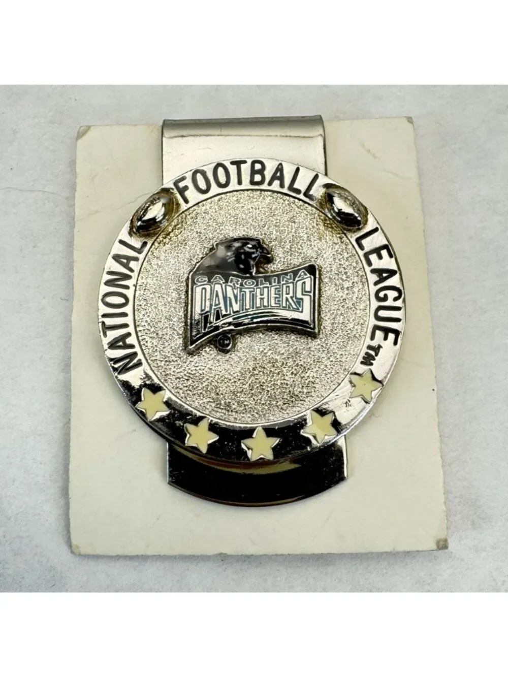 NFL Carolina Panthers Logo Money Clip Silver-tone Metal Football